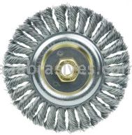 Weiler 79804 Dually 6" Filler Pass Weld Cleaning Brush .023" Steel Wire Fill 5/8"-11 UNC Double-Hex Nut