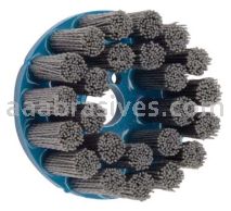 Weiler 85818 4" Nylox Disc Brush Crimped Filament .040/80 SC Fill 7/8" Arbor Hole