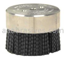 Weiler 85981 3" Maximum Density Miniature Nylox Disc Brush 80 SC Crimped Rectangular Fill