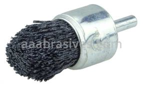 Weiler 86159 1" Diameter FME-Compliant Black Nylox Controlled Flare End Brush .035/80 CG Crimped Fill