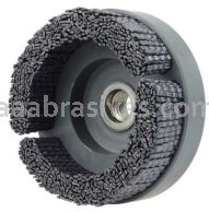 Weiler 86160 4" Diameter FME-Compliant Black Nylox Cup Brush 80CG Crimped Rectangular Fill