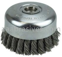 Weiler 94012 4" Double Row Knot Wire Cup Brush .023" Steel Fill 5/8"-11 UNC Nut
