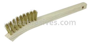 Weiler 95014 Small Hand Wire Scratch Brush Brass Fill Wood Block 2 x 9 Rows