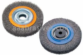 Walter 13B185 8 x 3/4 x 1-1/4 Stainless Steel Crimped Bench Grinder Brushes