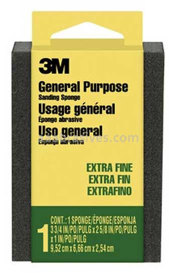3M™ 7100113608 Sanding Sponge 3-3/4x2-5/8x1 Extra Fine