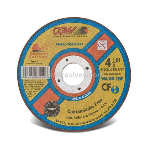 CGW 36306 6 x .040 x 5/8 T1 WA60-T-BF Quickie Cut CF