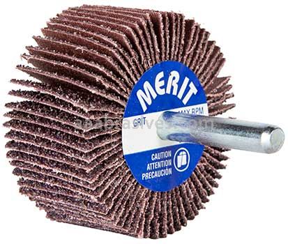 3 x 1/2 x 1/4 80 Grit Merit Metal Alo Small Diameter Flap Wheels