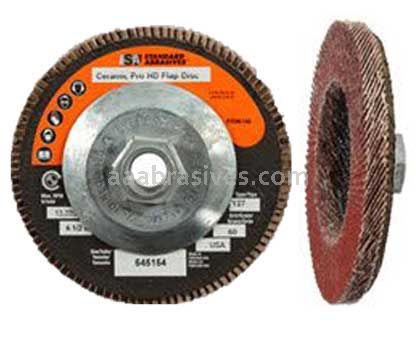 Standard Abrasives Ceramic Pro Type 27 High Density Flap Disc 645166 7" x 5/8-11 60 Grit Y-weight
