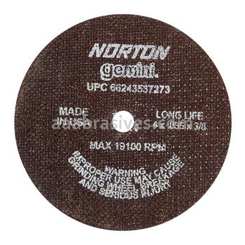 Norton 4 x .035 x 3/8 Gemini Long Life D Sides Reinforced Type 01 Straight Wheels