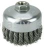 Weiler 12206 4" Single Row Knot Wire Cup Brush .023" Steel Fill 5/8"-11 UNC Nut