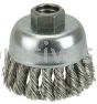 Weiler 13009 2-3/4" Single Row Knot Wire Cup Brush .014" Stainless Steel Fill 5/8"-11 UNC Nut