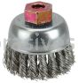 Weiler 13254 2-3/4" Single Row Knot Wire Cup Brush .020" Stainless Steel Fill M10x1.50 Nut