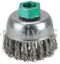 Weiler 13255 2-3/4" Single Row Knot Wire Cup Brush .020" Stainless Steel Fill M14 x 2.0 Nut