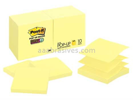 Post-it™ Super Sticky Pop-up Notes R330-10SSCY 3 in x 3 in Canary Yellow 3M 7100096705