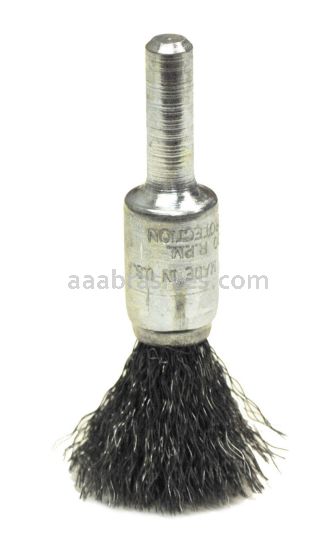 Weiler 10186 - 3/8" .006, Crimped Wire End Brush - 012382101862