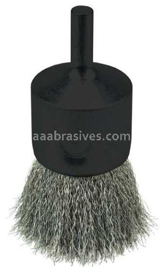 Weiler 10021 Crimped Wire End Brush 1" .006" Stainless Steel Fill