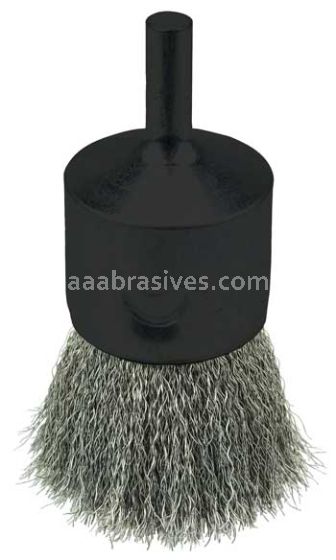 Weiler 10022V 1" Crimped Wire End Brush .0104" Stainless Steel Fill Vending Ready
