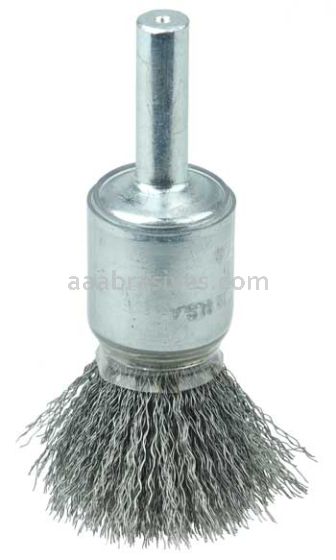 Weiler 11000 1/2" Coated Cup Crimped Wire End Brush .006" Steel Fill