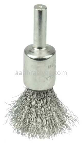 Weiler 10370 Nickel-Plated Cup End Brush 1/2" .006" Stainless Steel Crimped Wire Fill