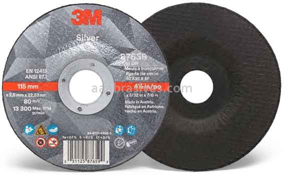 3M™ 7100141055 4-1/2 x 3/32 x 7/8 Type 27 Silver Cut-Off Wheel 87659