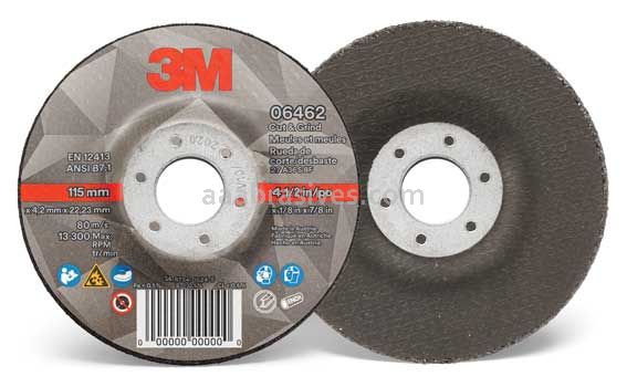 3M&trade; 7100214084 4-1/2 x 1/8 x 7/8 06462 T27 Cut & Grind Wheel