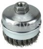 Weiler 12301 4" Single Row Knot Wire Cup Brush Banded .023" Steel Fill 5/8"-11 UNC Nut