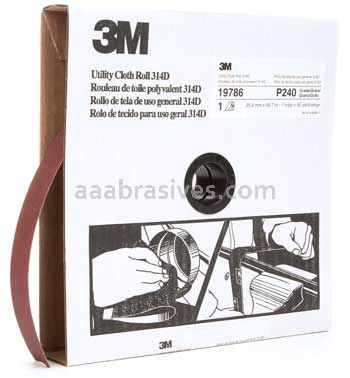 3M&trade; 7000118508 1 x 50 yds P240 Grit J-weight 314D Utility Cloth Roll