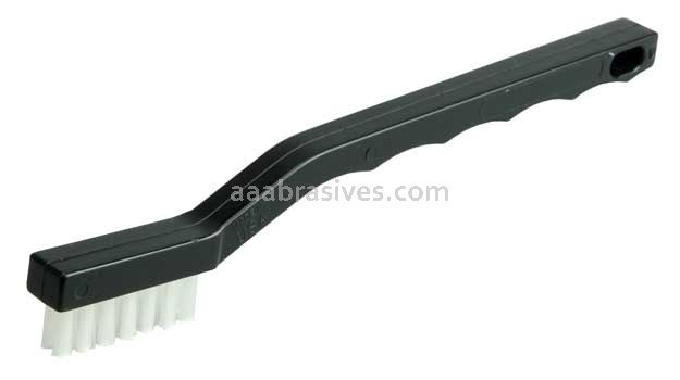 Weiler 44609 Small Hand Wire Scratch Brush .012 White Nylon Fill Plastic Block 3 x 7 Rows
