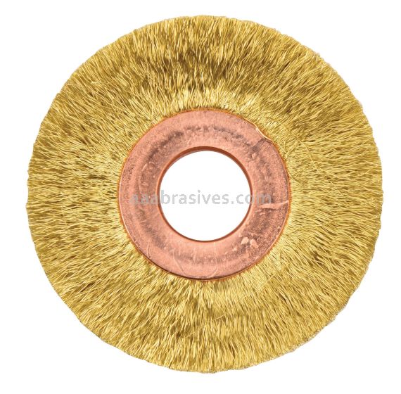 Weiler 29059 - 2" .005 Brass, 1/2" A.H. , Copper Center Crimped Wire Wheel - 012382290597