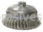 Weiler 12476 6" Single Row Knot Wire Cup Brush .023" Stainless Steel Fill 5/8"-11 UNC Nut