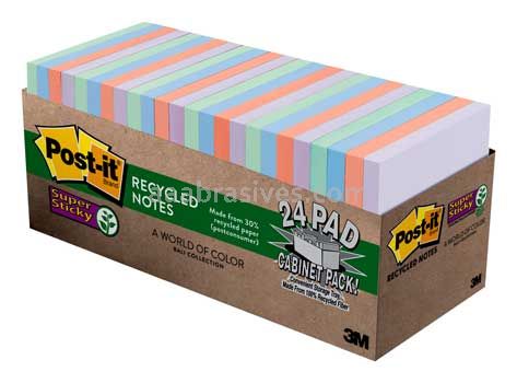 Post-it™ Super Sticky Recycled Notes 654-24NH-CP 3 in x 3 in Bali Collection 3M 7100063859
