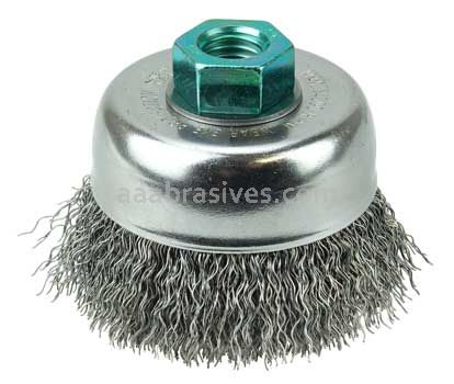 Weiler 13242 3" Crimped Wire Cup Brush .014" Steel Fill M14 x 2.0 Nut