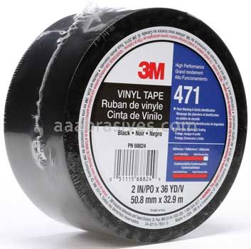3M™ 7100044640 Vinyl Tape 471 Black 1" x 36 yards