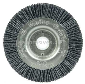 Weiler 31102 Burr-Rx 3" Narrow Face Wheel .035/80 CG Crimped Fill 1/2"-3/8" Arbor Hole