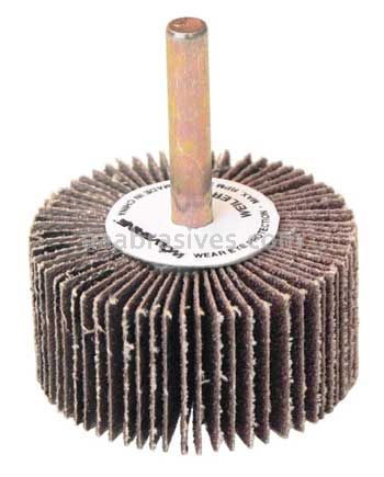 Weiler 30725 2" x 1" x 120 AO Wolverine Coated Abrasive Flap Wheel 1/4" Stem