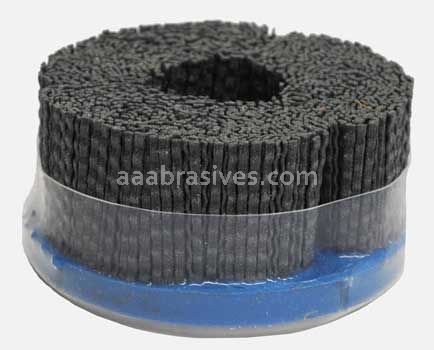 Weiler 85900 4" Maximum Density Nylox Disc Brush 80 SC Crimped Rectangular Fill Banded