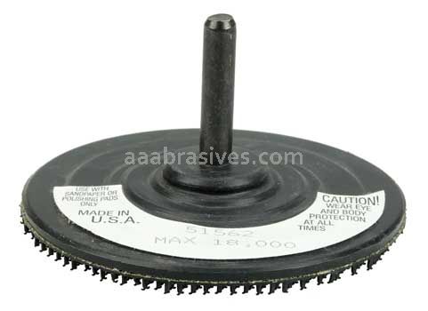 Weiler 51562 3" Back-up Pad for Hook & Loop Surface Conditioning Disc 1/4" Stem