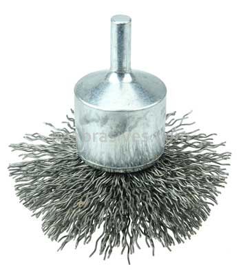 Weiler 10040 2-3/4" Circular Flared Crimped Wire End Brush .020" Steel Fill