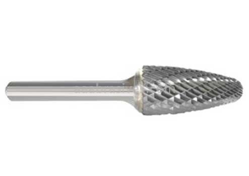 SF-42 1/8x1/2x1/8 Round Tree Radius End Double Cut Carbide Burr