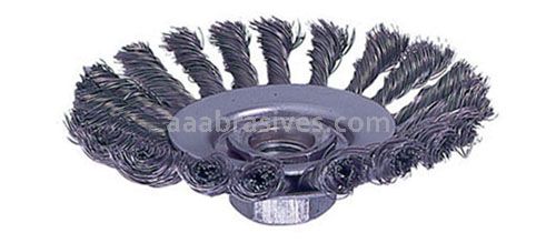 4" Knot Wire Bevel Brush, .020, M10 x 1.50 A.H. (BVK-4)