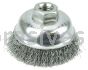 Weiler 13181 3-1/2" Crimped Wire Cup Brush .014" Steel Fill 5/8"-11 UNC Nut