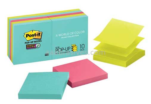 Post-it™ Super Sticky Pop-up Notes R330-10SSMIA 3 in x 3 in Miami collection 3M 7100089132