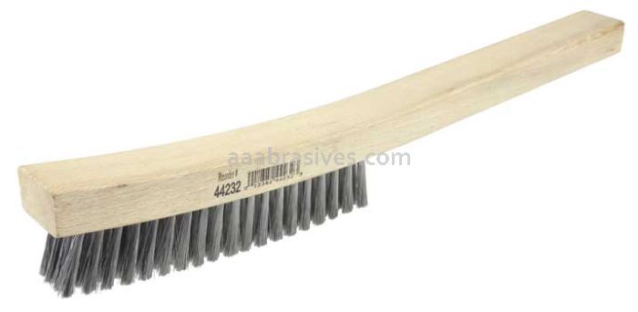 Weiler 44232 Plater's Brush Stainless Steel Fill 4 X 19 Rows Curved Handle