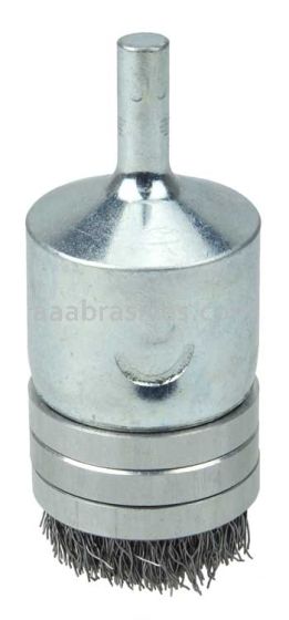 Weiler 11105 1" Banded Crimped Wire End Brush .0104" Steel Fill