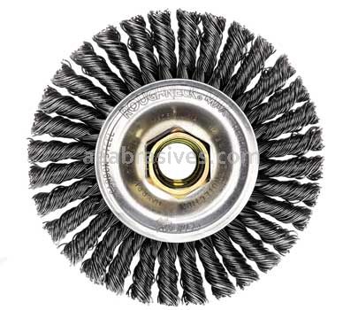 Weiler 13131 ROUGHNECK MAX 4" Stringer Bead Wire Wheel .020" Steel Fill 5/8"-11 UNC Nut
