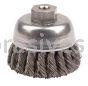 Weiler 13021 2-3/4" Single Row Knot Wire Cup Brush .014" Steel Fill 3/8"-24 UNF Nut
