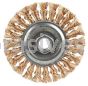 Weiler 13121 Standard Twist Knot Wire Wheel 4" .020" Bronze 5/8"-11 UNC Nut