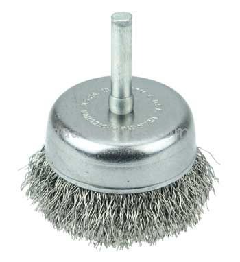 Weiler 14319 2" Crimped Wire Utility Cup Brush .0118" Stainless Steel Fill 1/4" Stem