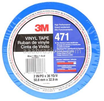 3M&trade; 7100044656 Vinyl Tape 471 Blue 2" x 36 yards