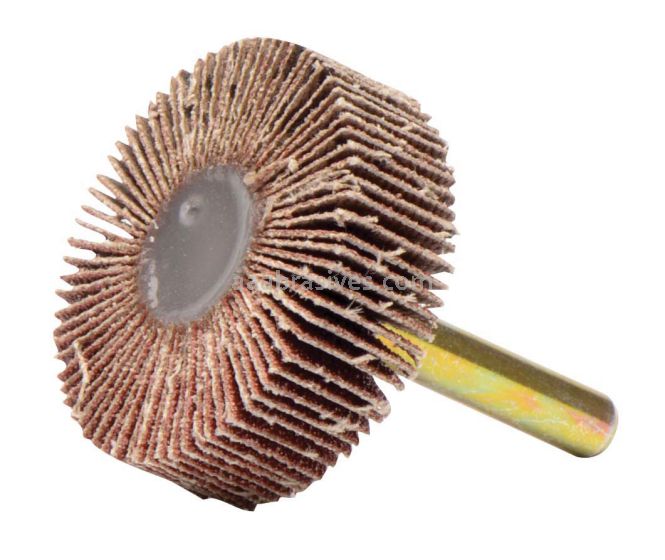 Weiler 52227 - 1-1/2" x 1/2" 1/4" Stem, 80AO, Tiger Coated Abrasive Flap Wheel - 012382522278